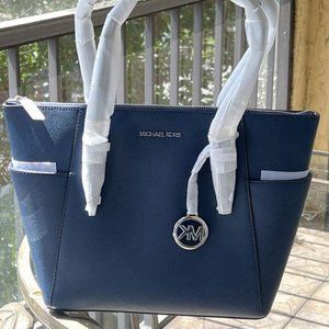 Michael Kors Navy Blue Leather Tote: Timeless Elegance, Everyday Luxury